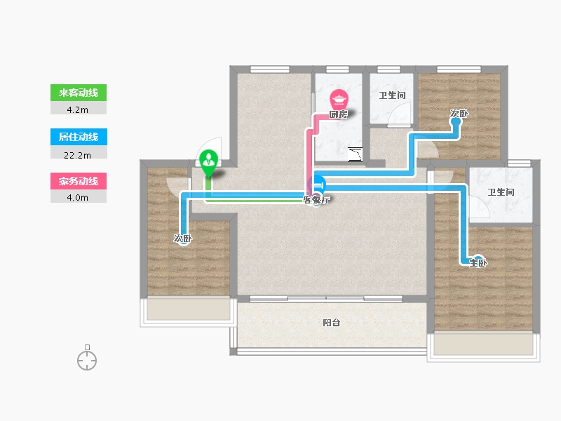 江苏省-苏州市-前山澜庭-96.46-户型库-动静线