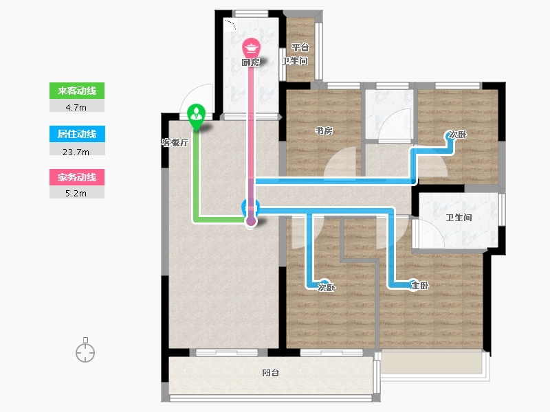 浙江省-温州市-熙悦里-105.60-户型库-动静线