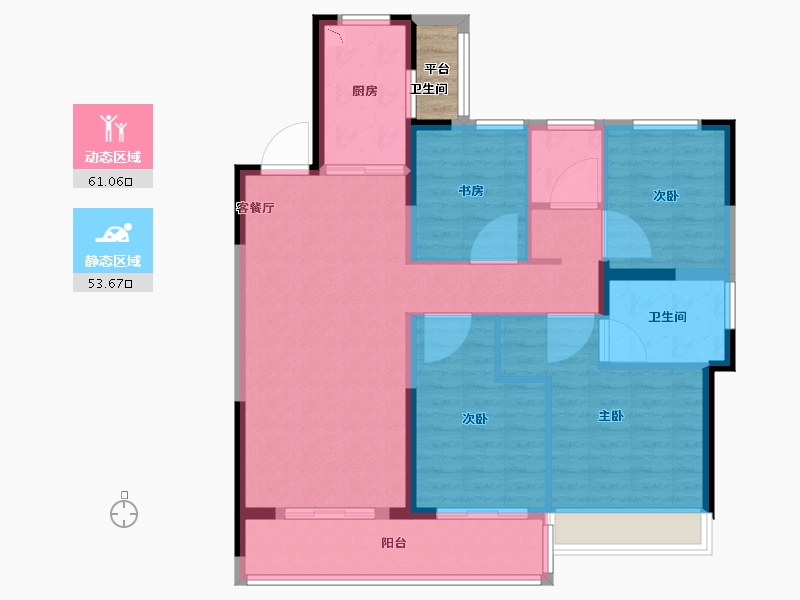 浙江省-温州市-熙悦里-105.60-户型库-动静分区