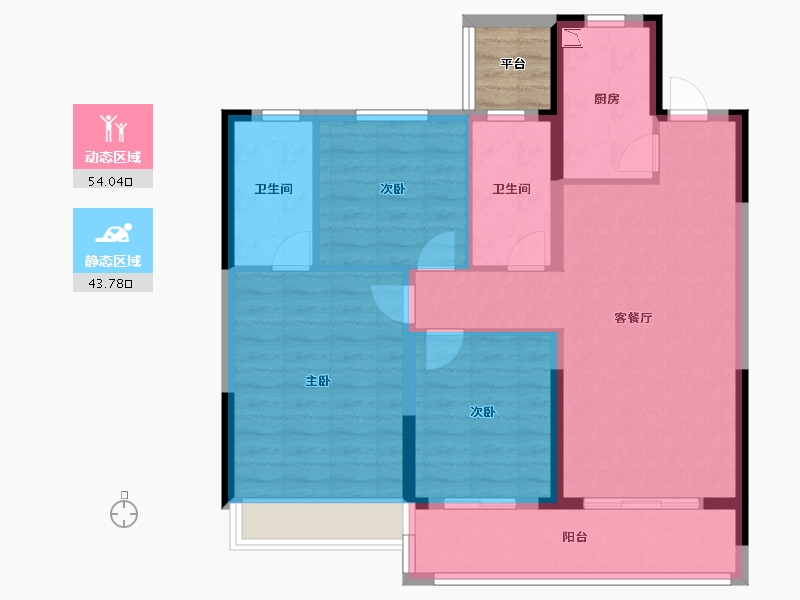 浙江省-温州市-熙悦里-90.40-户型库-动静分区