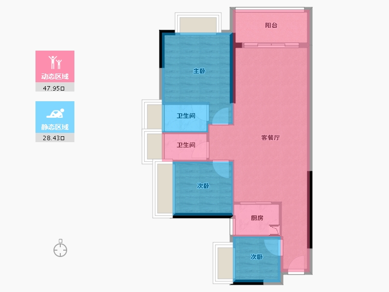 广东省-清远市-岭南-68.52-户型库-动静分区