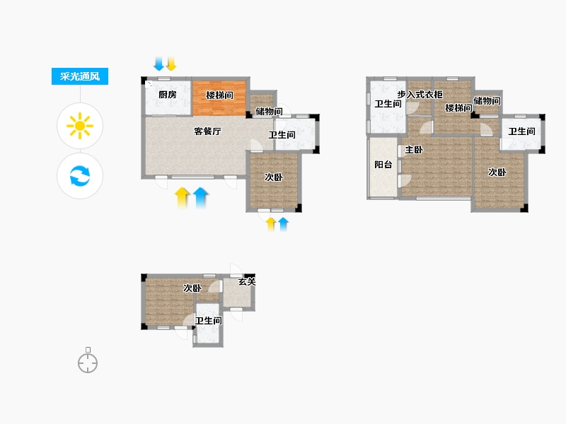 浙江省-衢州市-蓝城・春风江山・烟霞山居-172.00-户型库-采光通风