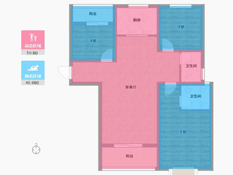 陕西省-宝鸡市-锦悦府-81.28-户型库-动静分区