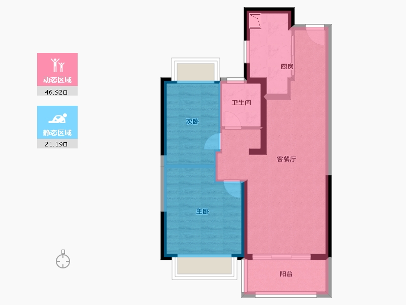 江苏省-南京市-西江瑞府-60.19-户型库-动静分区