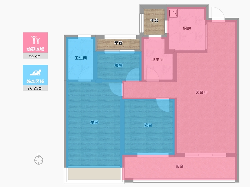 浙江省-温州市-保利・大国�Z-80.00-户型库-动静分区