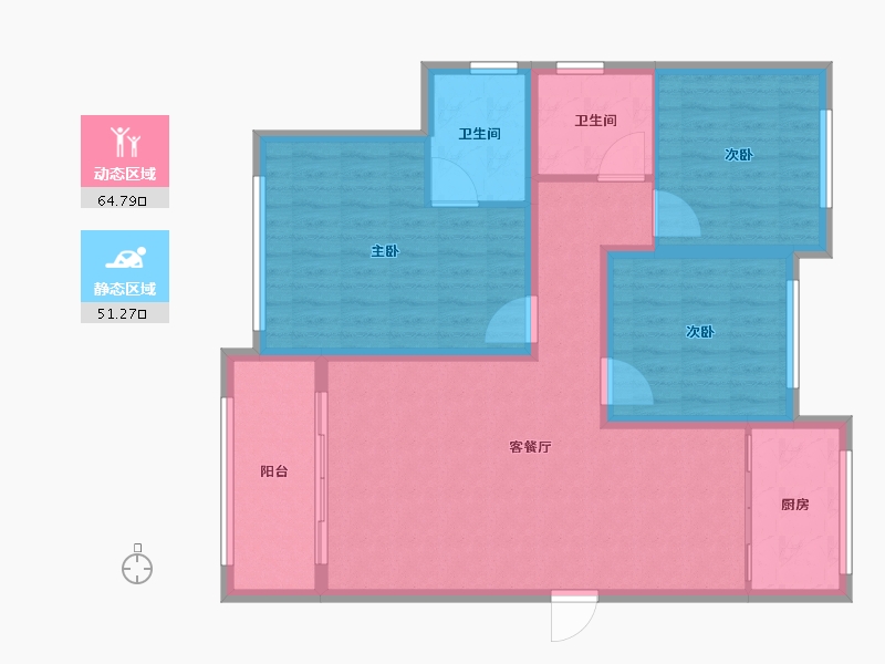 河南省-许昌市-瑞贝卡兴天下-105.01-户型库-动静分区