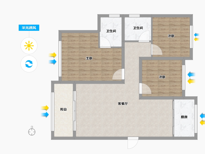 河南省-许昌市-瑞贝卡兴天下-105.01-户型库-采光通风