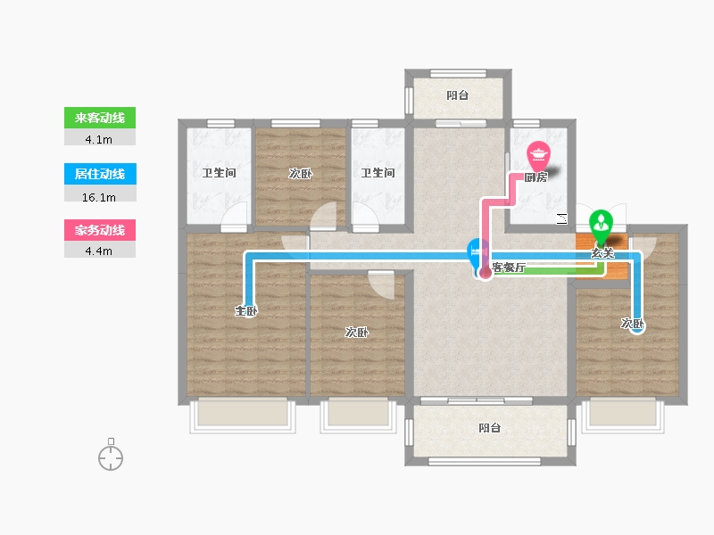 江苏省-南通市-保利云禧-111.76-户型库-动静线