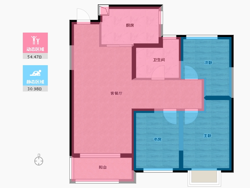 山西省-太原市-锦绣园-75.51-户型库-动静分区