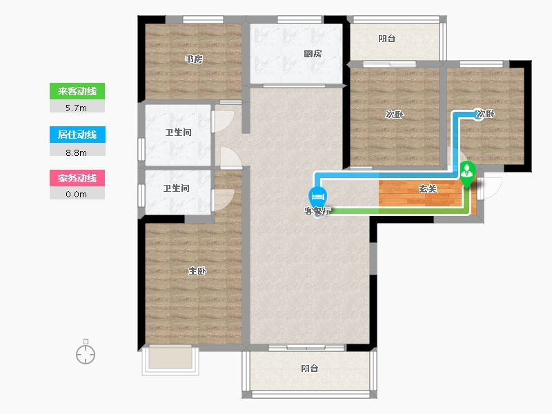 湖北省-咸宁市-领秀城・银泉华府-111.28-户型库-动静线