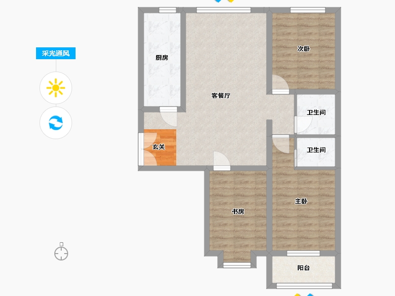 河北省-廊坊市-卓立金领域-83.95-户型库-采光通风