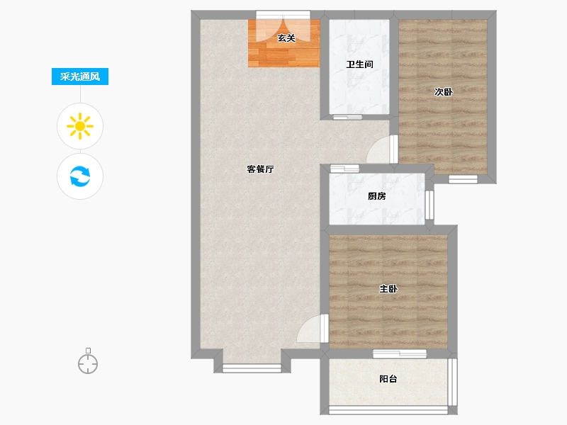 河北省-廊坊市-卓立金领域-67.77-户型库-采光通风