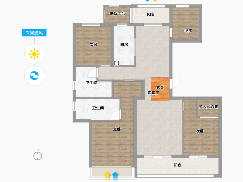 浙江省-舟山市-柳岸晓风花园-115.41-户型库-采光通风