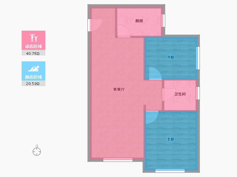 辽宁省-沈阳市-河畔新城-55.76-户型库-动静分区