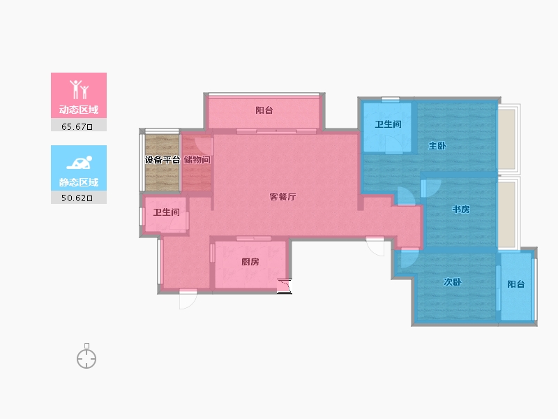 浙江省-杭州市-越秀星汇悦城-106.70-户型库-动静分区