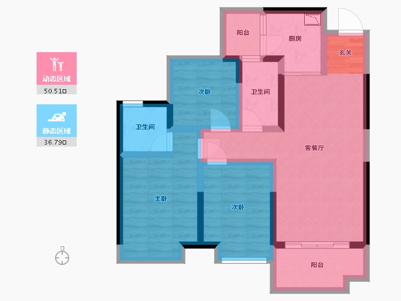 广西壮族自治区-钦州市-钦州・彰泰红-75.94-户型库-动静分区