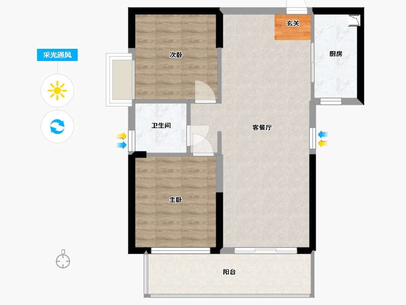 广西壮族自治区-钦州市-中盼・龙门梦幻之岛-70.68-户型库-采光通风