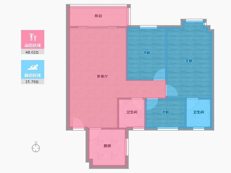 广东省-广州市-洛涛-76.24-户型库-动静分区