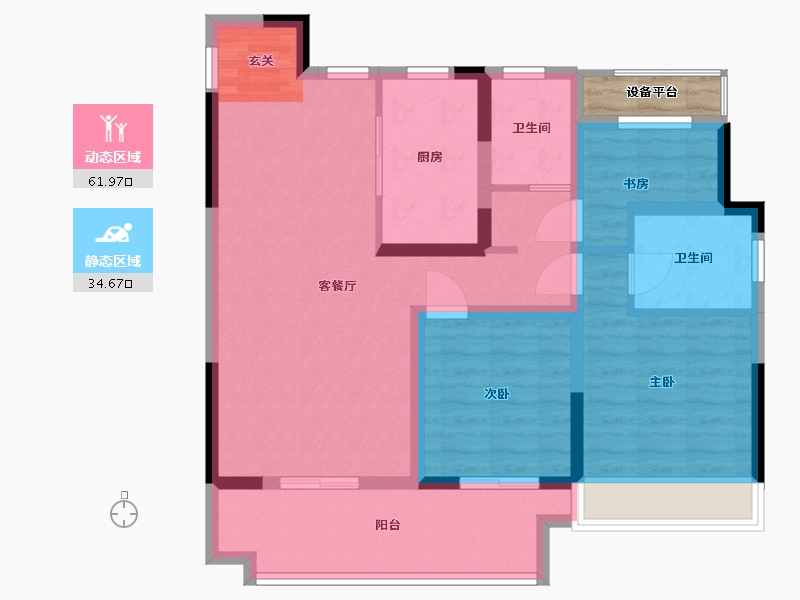 安徽省-宿州市-北京城房・北大学府-87.78-户型库-动静分区