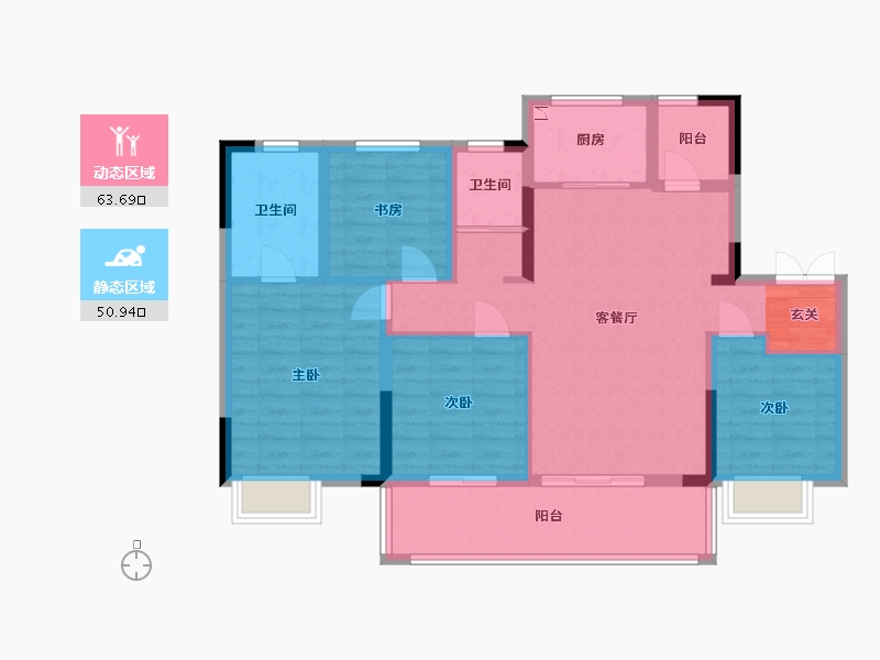 安徽省-宿州市-恒泰・悦�Z府-102.40-户型库-动静分区