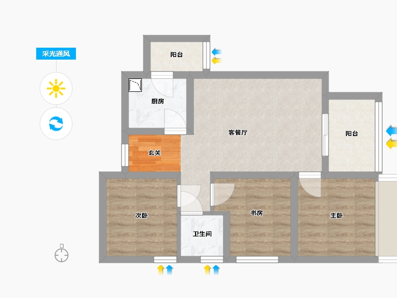 四川省-达州市-　中国铁建广场-54.11-户型库-采光通风