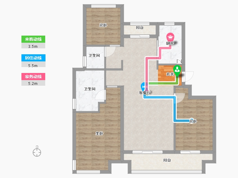 陕西省-西安市-陕建・荣华臻萃府-92.00-户型库-动静线