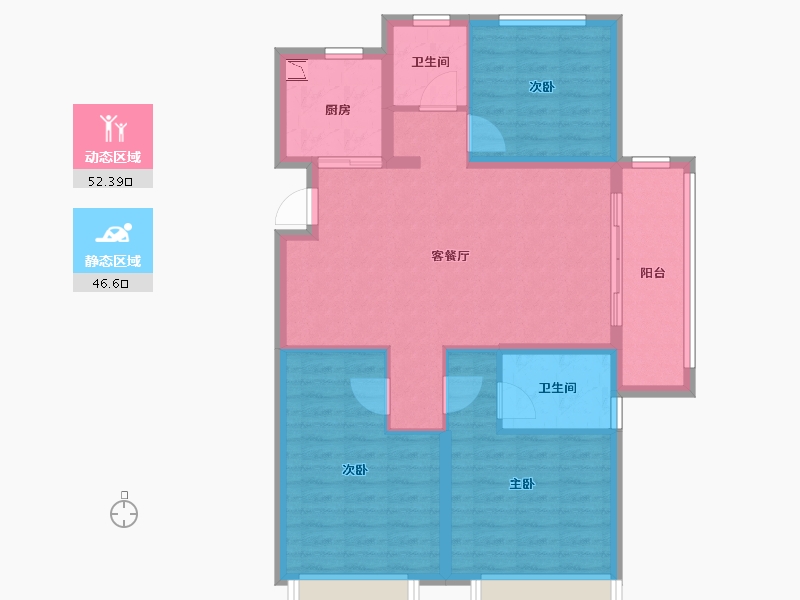 浙江省-温州市-华侨城欢乐天地-88.80-户型库-动静分区