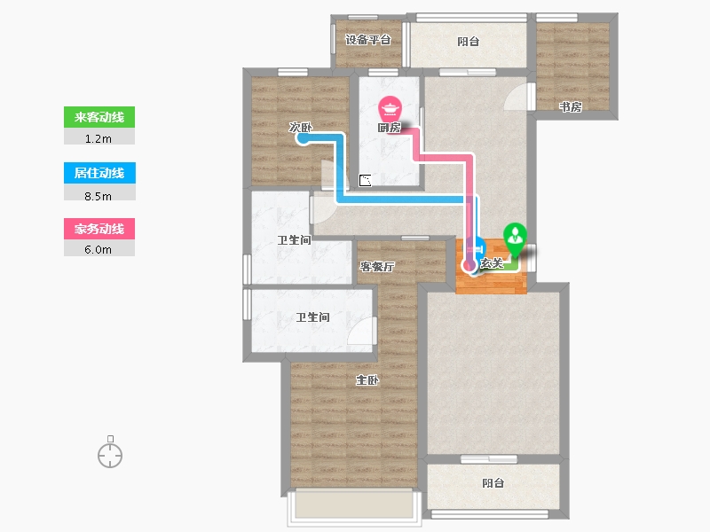 浙江省-舟山市-柳岸晓风花园-99.16-户型库-动静线