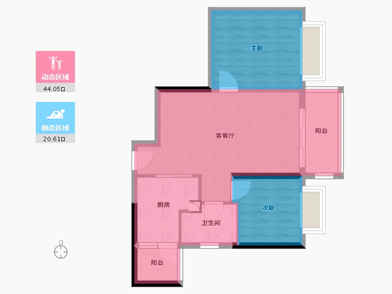 广东省-珠海市-仁恒滨海半岛-57.33-户型库-动静分区