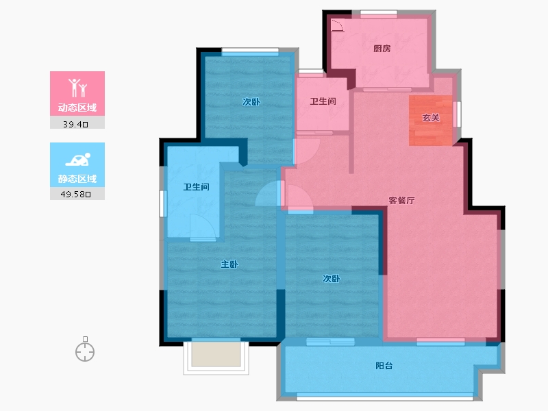 江苏省-常州市-中奥蓝光天奕云著-78.53-户型库-动静分区