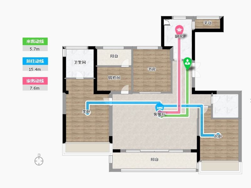 浙江省-温州市-时代瓯海壹品-111.19-户型库-动静线