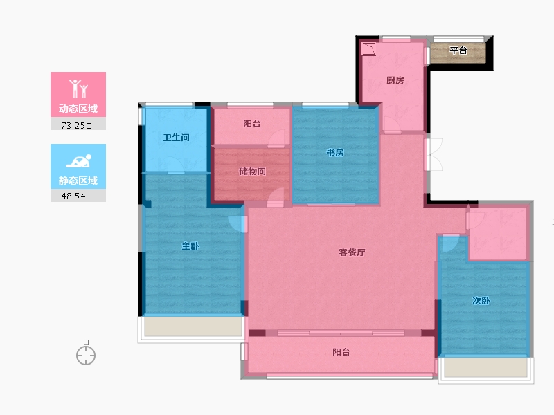 浙江省-温州市-时代瓯海壹品-111.19-户型库-动静分区