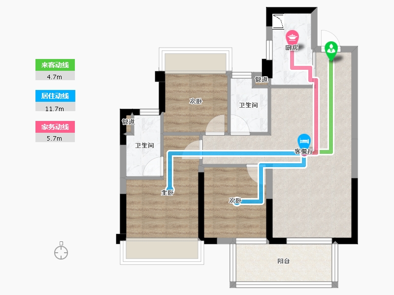 广西壮族自治区-南宁市-金成江南壹品-68.16-户型库-动静线