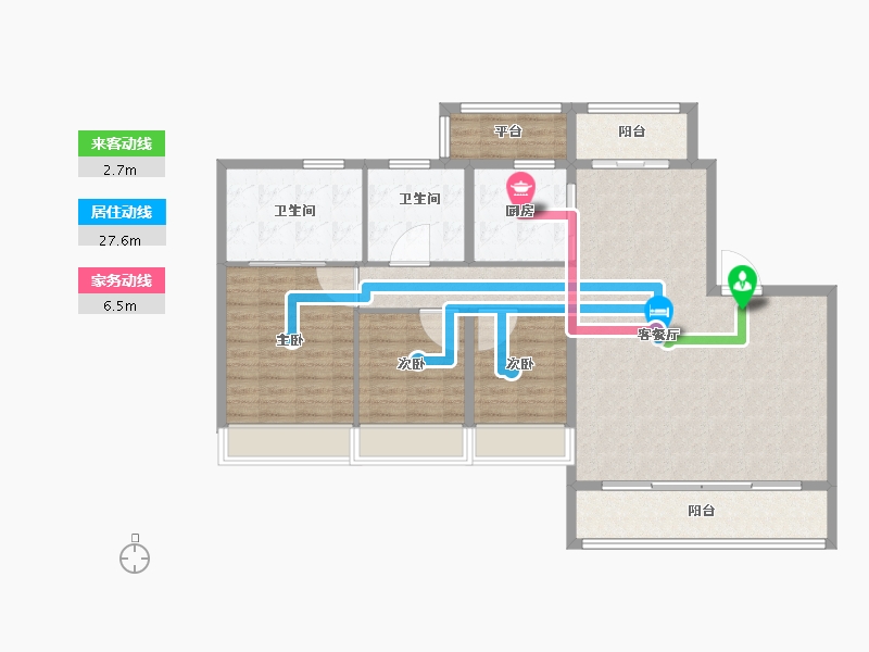 浙江省-温州市-温州万科古翠隐秀-118.41-户型库-动静线