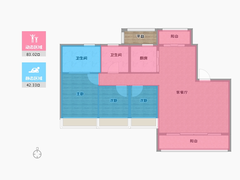 浙江省-温州市-温州万科古翠隐秀-118.41-户型库-动静分区