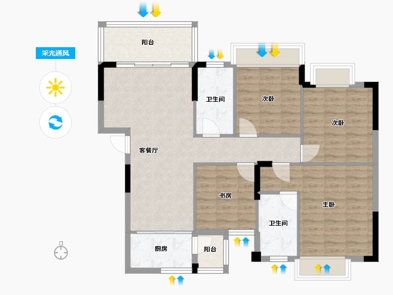 广西壮族自治区-南宁市-天池山.中脊-95.21-户型库-采光通风