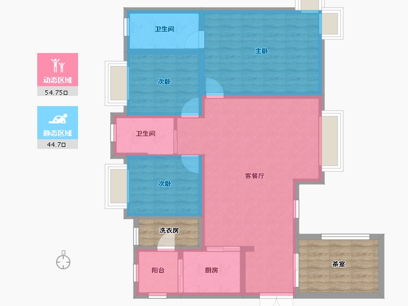 贵州省-贵阳市-弘宇琉森堡-101.10-户型库-动静分区