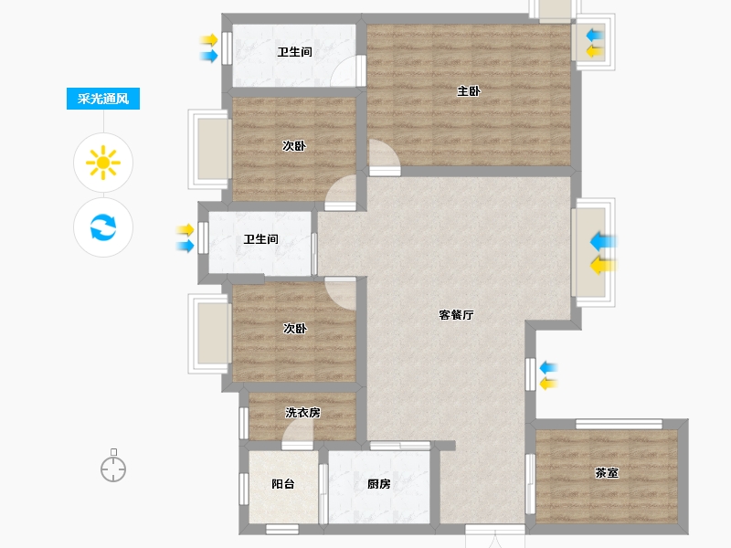 贵州省-贵阳市-弘宇琉森堡-101.10-户型库-采光通风