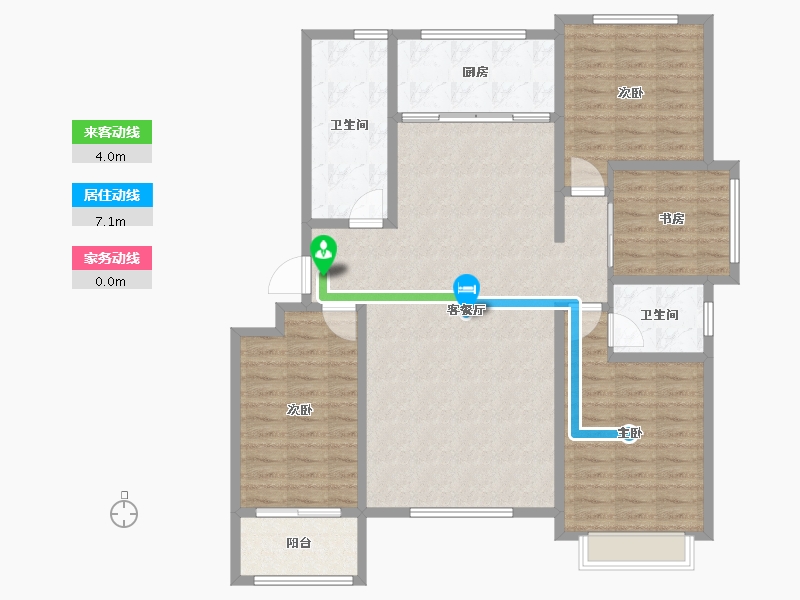 山东省-潍坊市-东方枫景苑-111.97-户型库-动静线