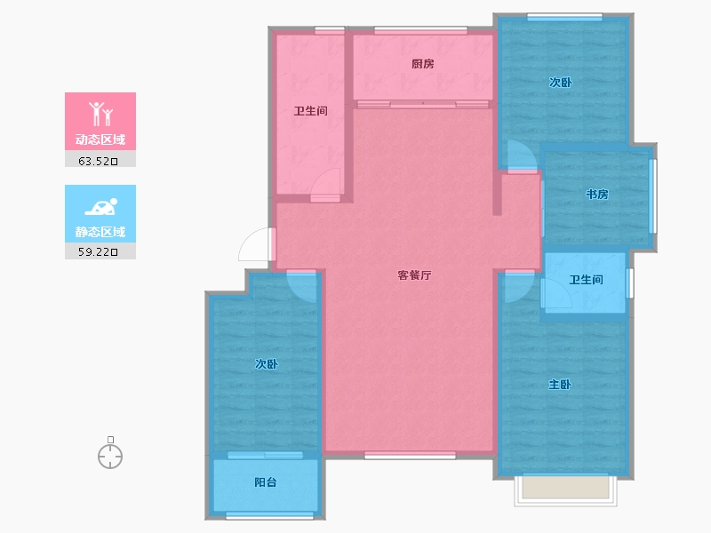 山东省-潍坊市-东方枫景苑-111.97-户型库-动静分区