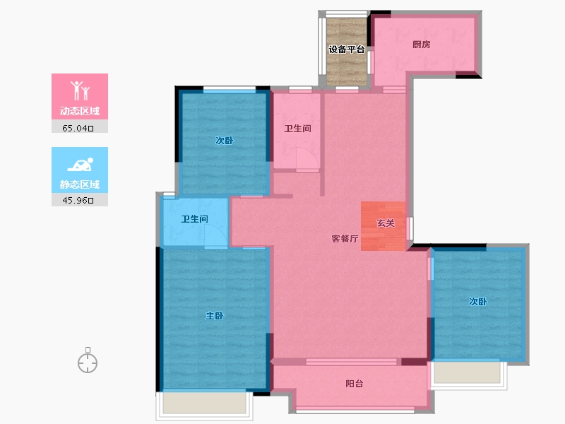 河南省-焦作市-焦作世合万达广场-103.23-户型库-动静分区