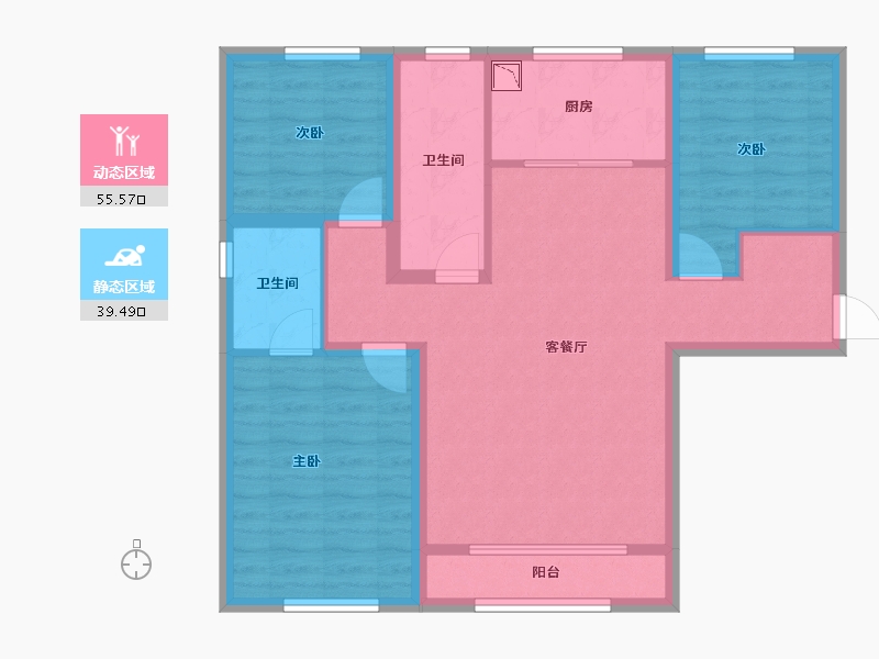 新疆维吾尔自治区-乌鲁木齐市-秦基・澜城-84.11-户型库-动静分区