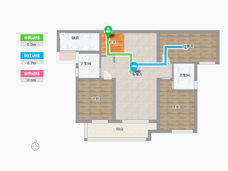 湖南省-长沙市-佳兆业湘府熙园-88.80-户型库-动静线