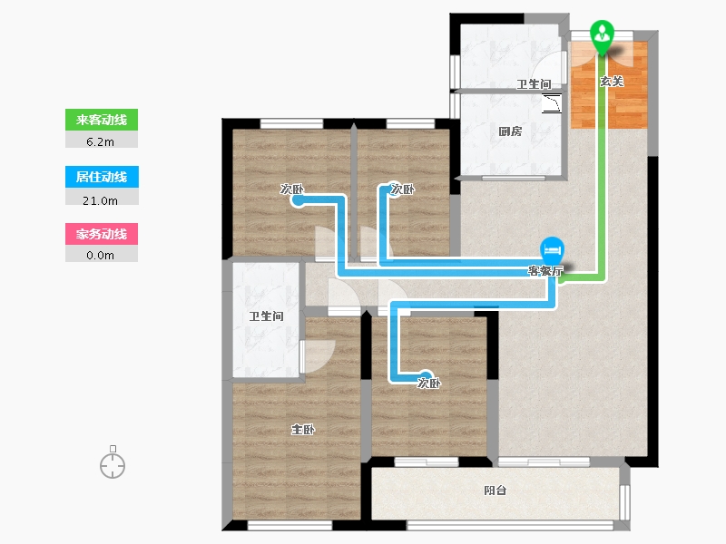 湖南省-长沙市-先导恒伟星雅韵-95.32-户型库-动静线