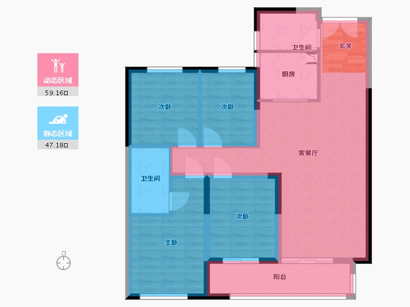 湖南省-长沙市-先导恒伟星雅韵-95.32-户型库-动静分区