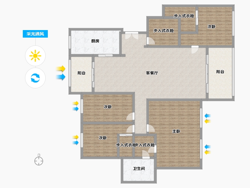 内蒙古自治区-鄂尔多斯市-水韵江南-202.01-户型库-采光通风