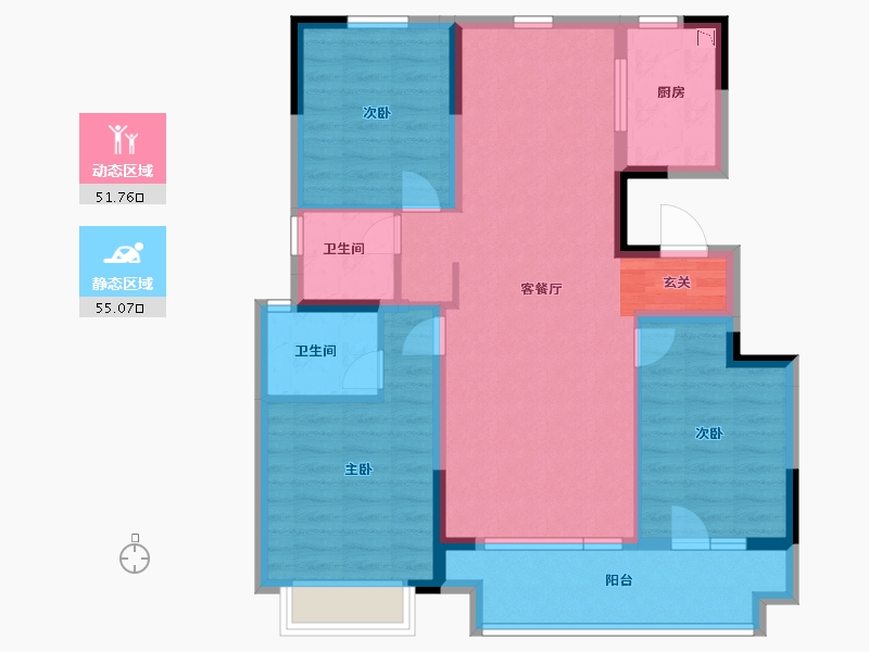 山东省-烟台市-中瑞城-95.20-户型库-动静分区