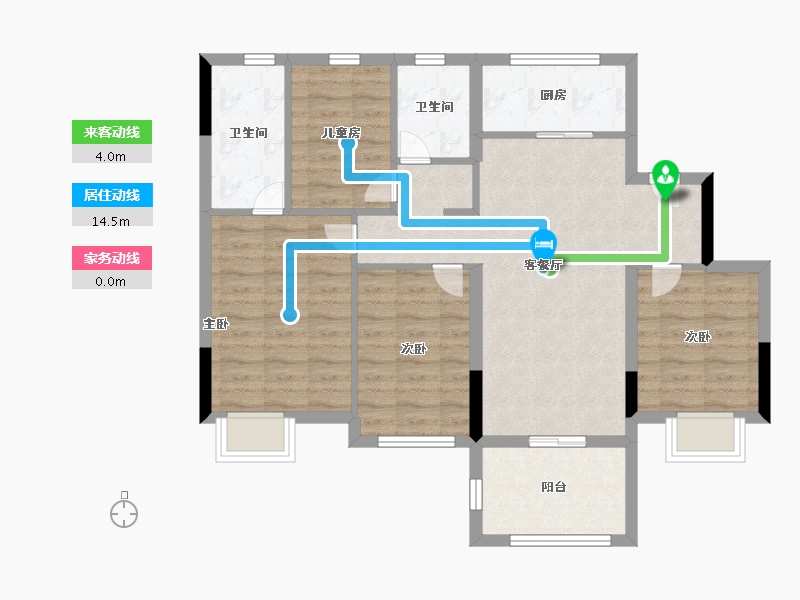 广东省-广州市-万科幸福悦花园-84.99-户型库-动静线