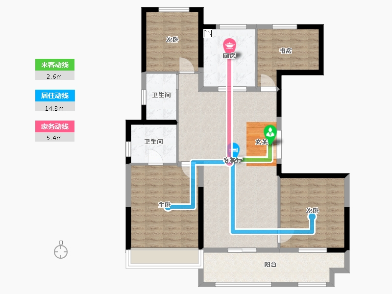 山东省-烟台市-百年万悦府-111.60-户型库-动静线