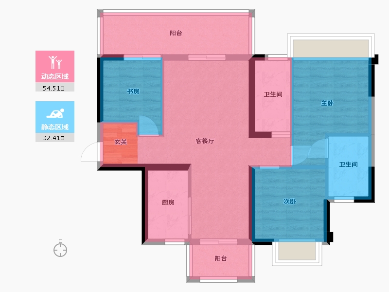 广西壮族自治区-南宁市-盛世金悦-77.29-户型库-动静分区